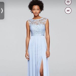 David’s Bridal Bridesmaids dress with lace bodice